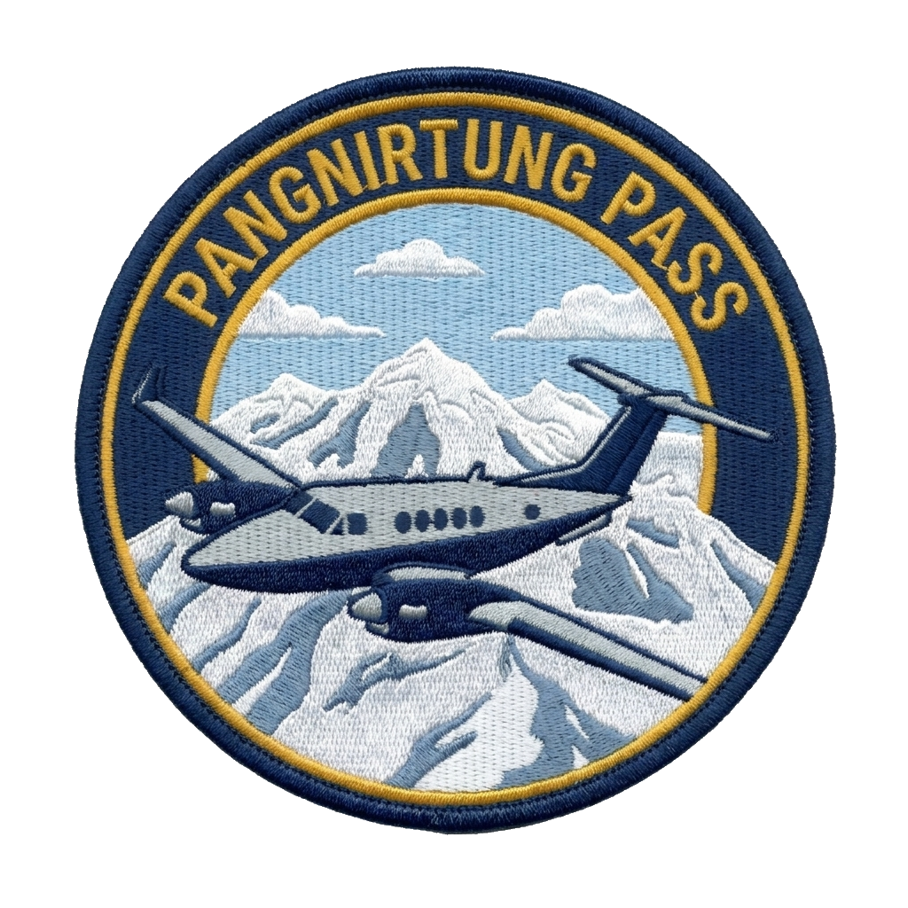 Make mountains bare and snowcapped, circular patch — custom patch designed with AI