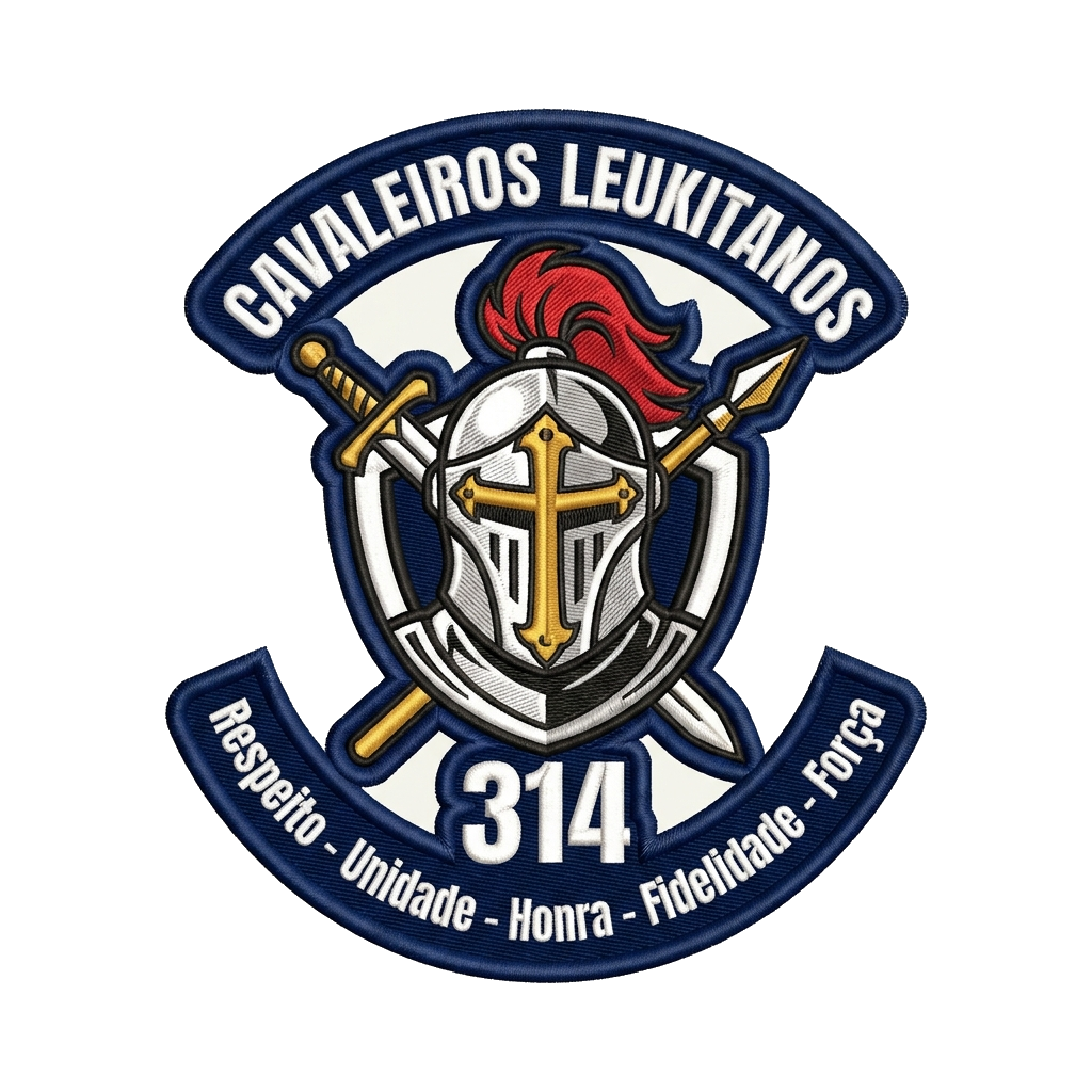 CAVALEIROS LEUKITANOS 314 Respeito - Unidade - Honra - Fidelidade - Força — custom patch designed with AI