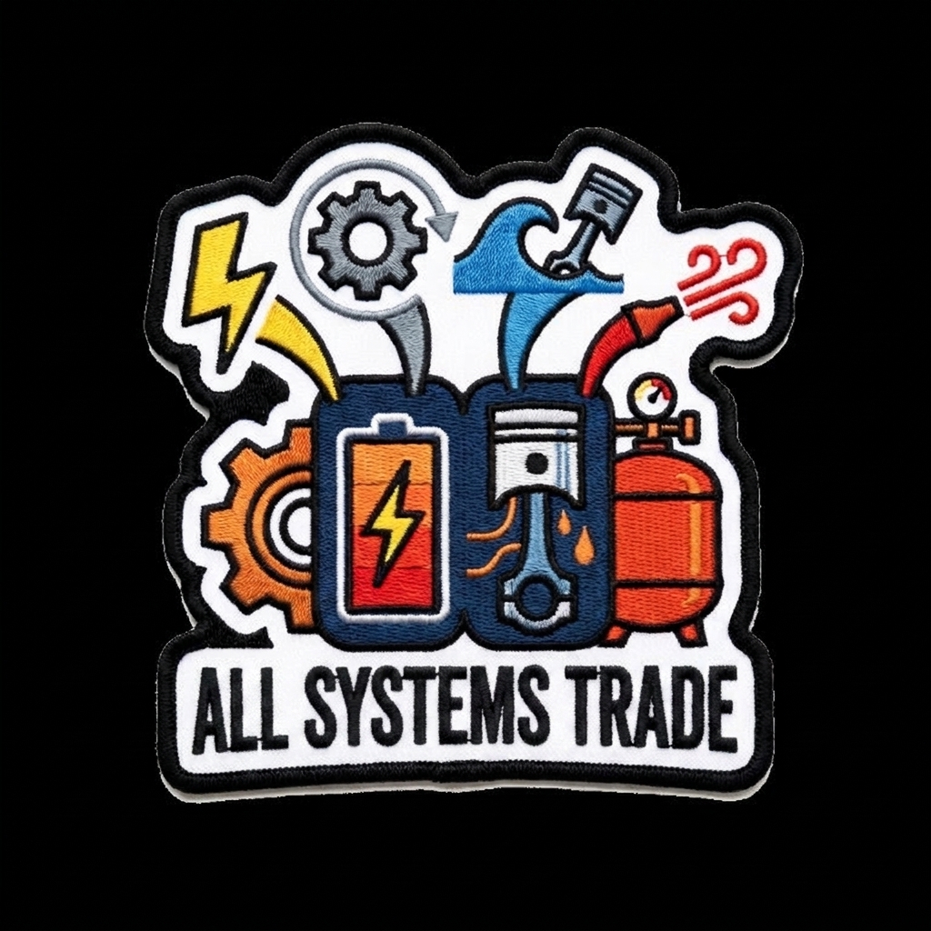 All the energy types, electrical ,mechanical, hydraulic, pneumatic. 3 things are the same  — custom patch designed with AI