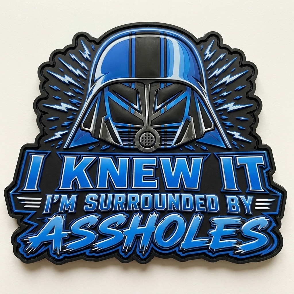“Erase black circular mark on helmet” — custom patch designed with AI