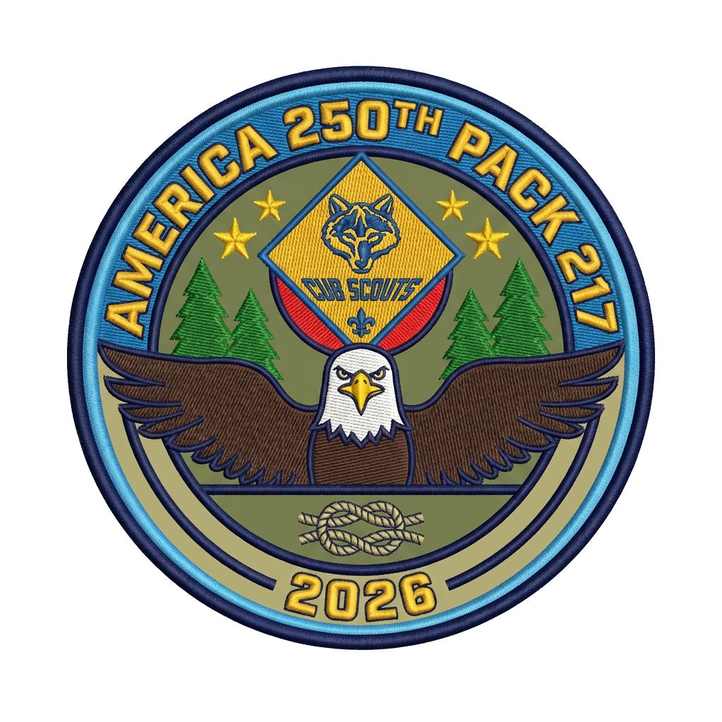 Main Feature: Bald Eagle — Shape: Circle A Bald eagle covering the lower portion of the pa — custom patch designed with AI