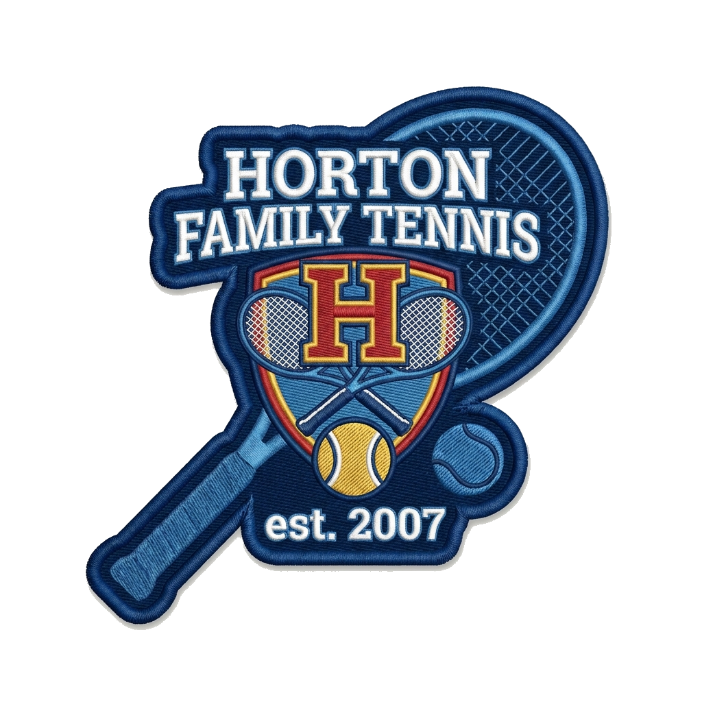 Horton Family Tennis est. 2007 — custom patch designed with AI