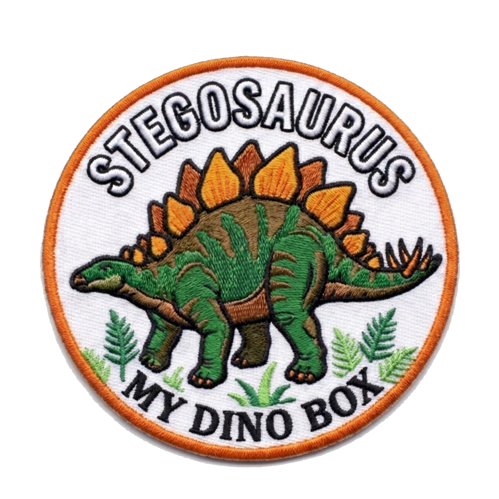 Create a realistic round patch 3 inches, white background, orange border stitch color of a — custom patch designed with AI